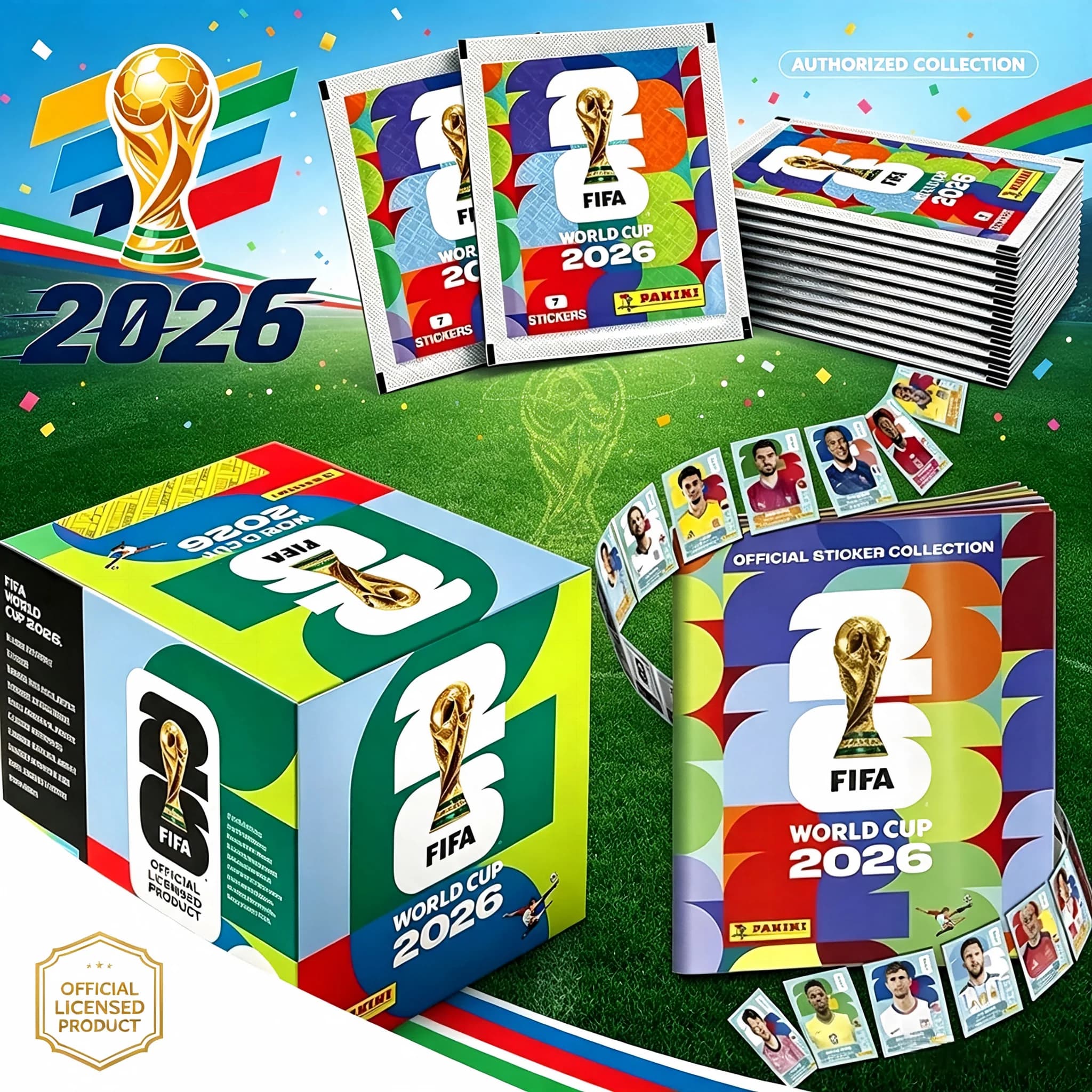 International Version Panini 2026 FIFA World Cup Genuine Sticker Collection Limited Football Souvenir Holiday Gifts