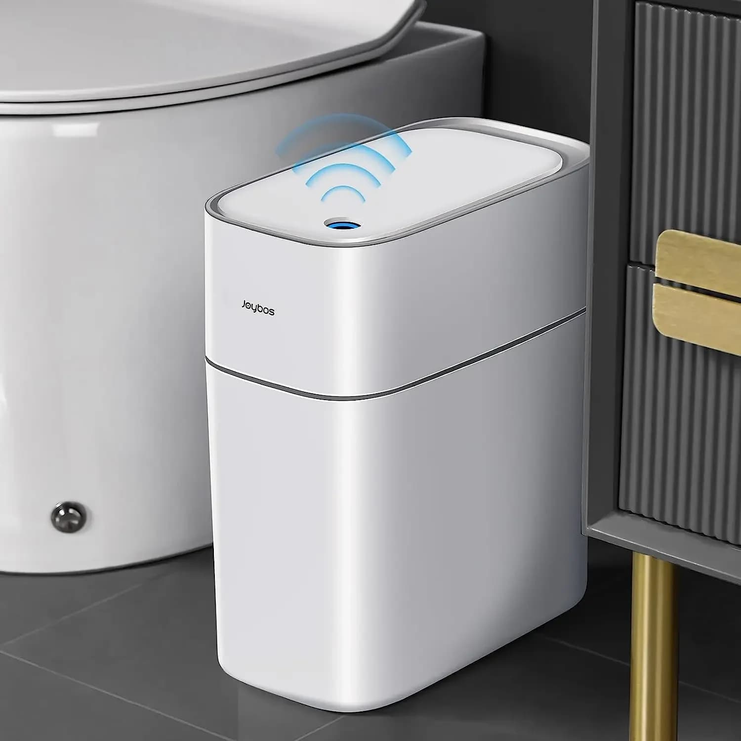 Cestino Intelligente a Induzione Popolare in ABS Rettangolare per Uso Interno/Esterno/Camera da Letto/Bagno Design Moderno