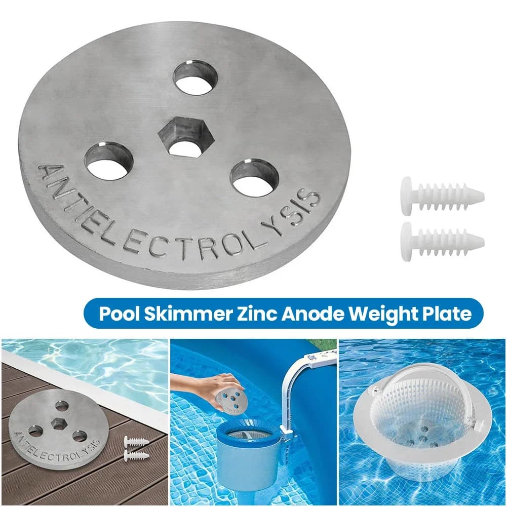 Pool Skimmer Zinc Anode Weight Plate Anti-Electrolysis Weight Pool Skimmer Basket Weight Keep Your Skimmer Basket in Place