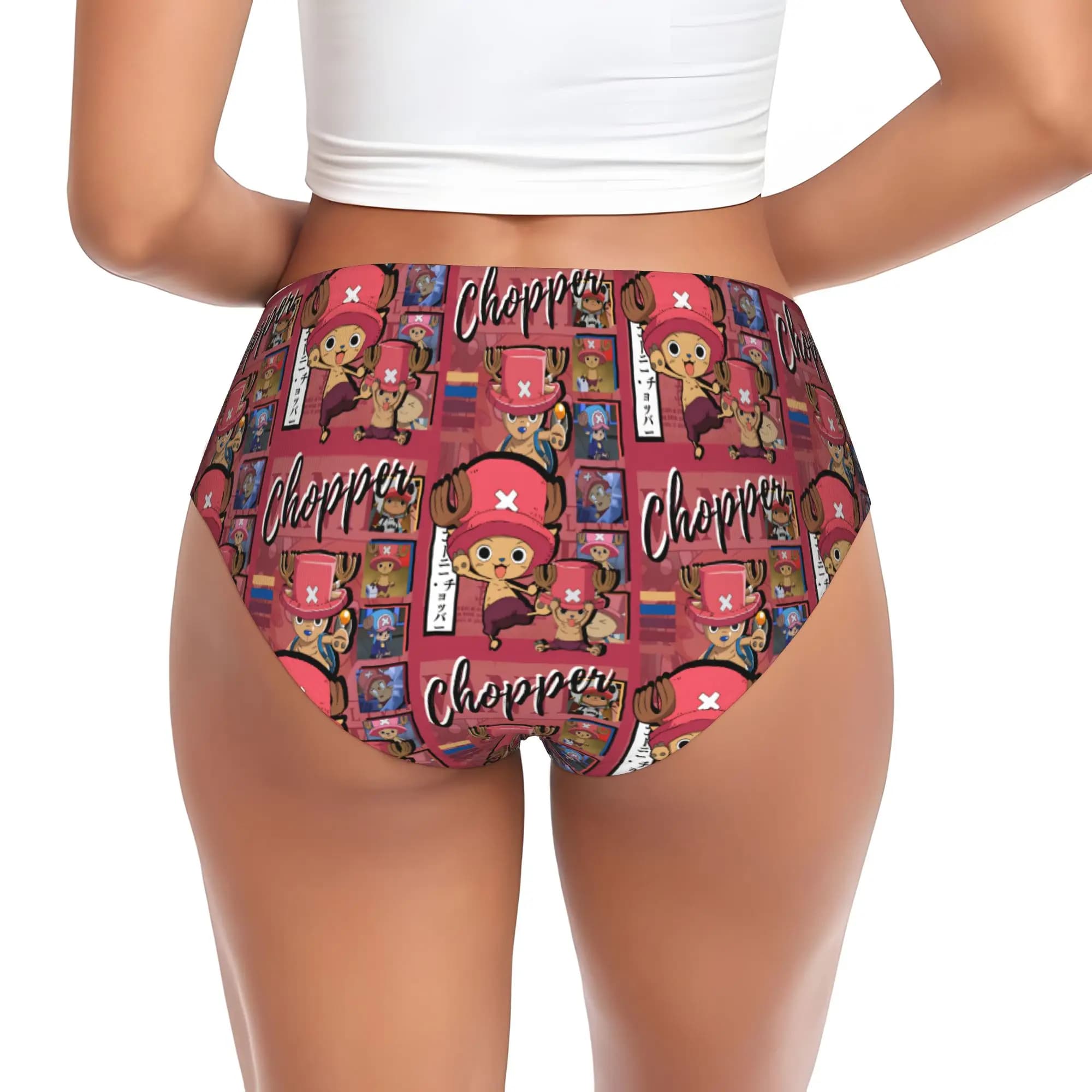 Mutandine Personalizzate da Donna One Piece Tonys Choppers, Biancheria Intima Femminile Comoda con Simpatico Disegno di Cervo, Slip Anime Cartoon