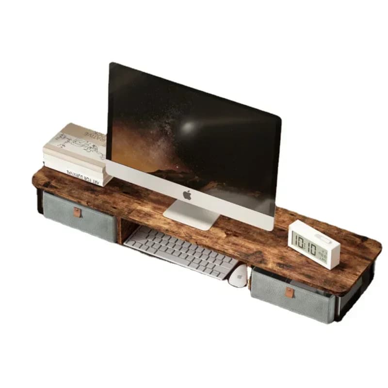 New Arrivals Table Monitor with Wood Veneer Lifting Support Laptop Base Simple Nordic Rack Improves Storage Rack Perspective