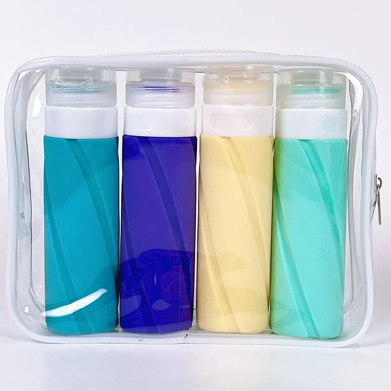 Bottiglie per imballaggio da viaggio Bottiglia in silicone per l'erogazione di sapone da bagno Bottiglie per la distribuzione di shampoo e gel doccia