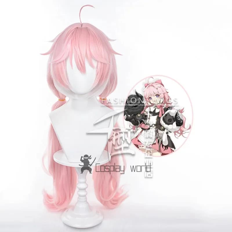 Parrucca Encore Wuthering Waves Cosplay Parrucche lunghe 80 cm Coda di cavallo Capelli sintetici resistenti al calore Festa in costume di Halloween