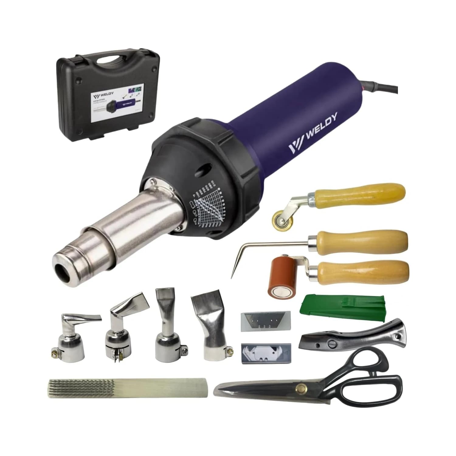 Swiss WELDY 1600W Kit torcia ad aria calda Pistola riscaldata PVC TPO Membrane Set di strumenti per saldatura da pavimento Saldatore di plastica portatile Energia HT1600