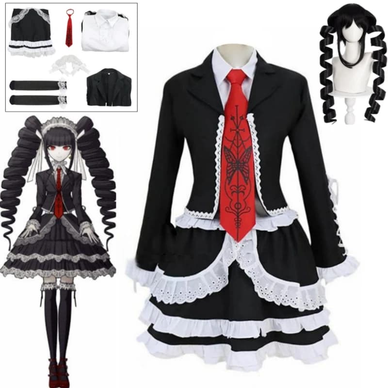 Dangaronpa Celestia Ludenberg Cosplay Dangaronpa Costume Uniforme scolastica Donna Halloween Set completo Gothic Lolita Costume Party