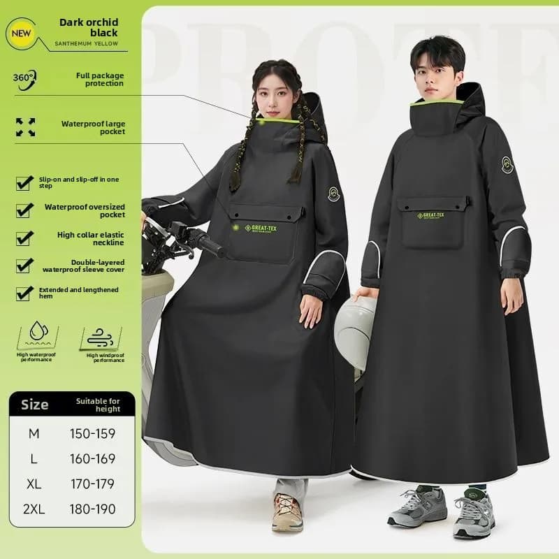 Nuovo Completo Impermeabile Antipioggia con Pantaloni, Protezione Totale per Bici Elettriche e Moto, Riflettente