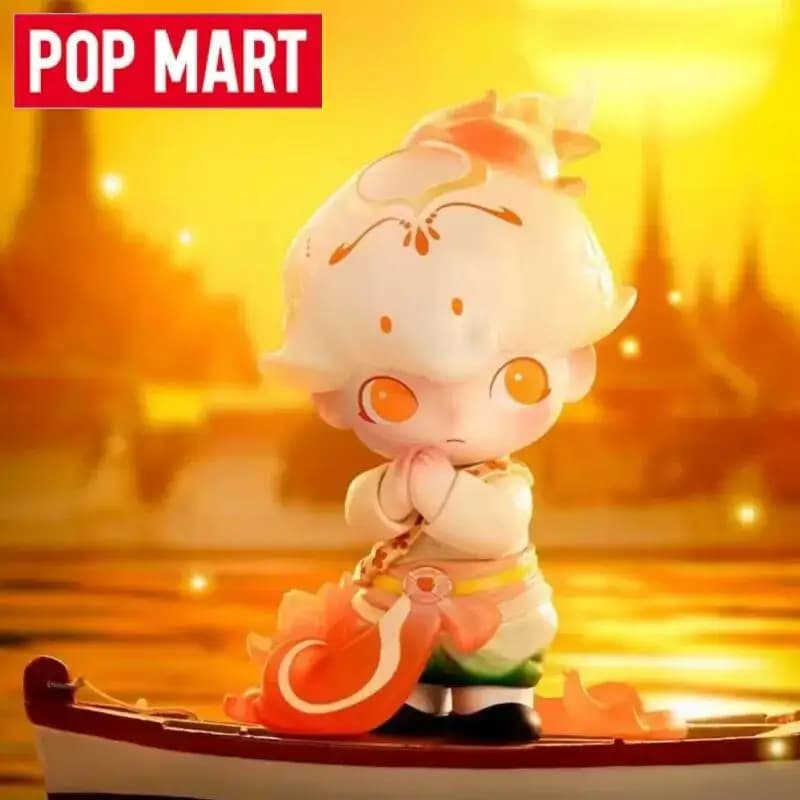 POP MART Dimoo Flaming Lotus Anime Action Figure Blind Box Guess Bag Giocattoli Bambole Sorpresa Scatola misteriosa Collezione di ornamenti per il desktop