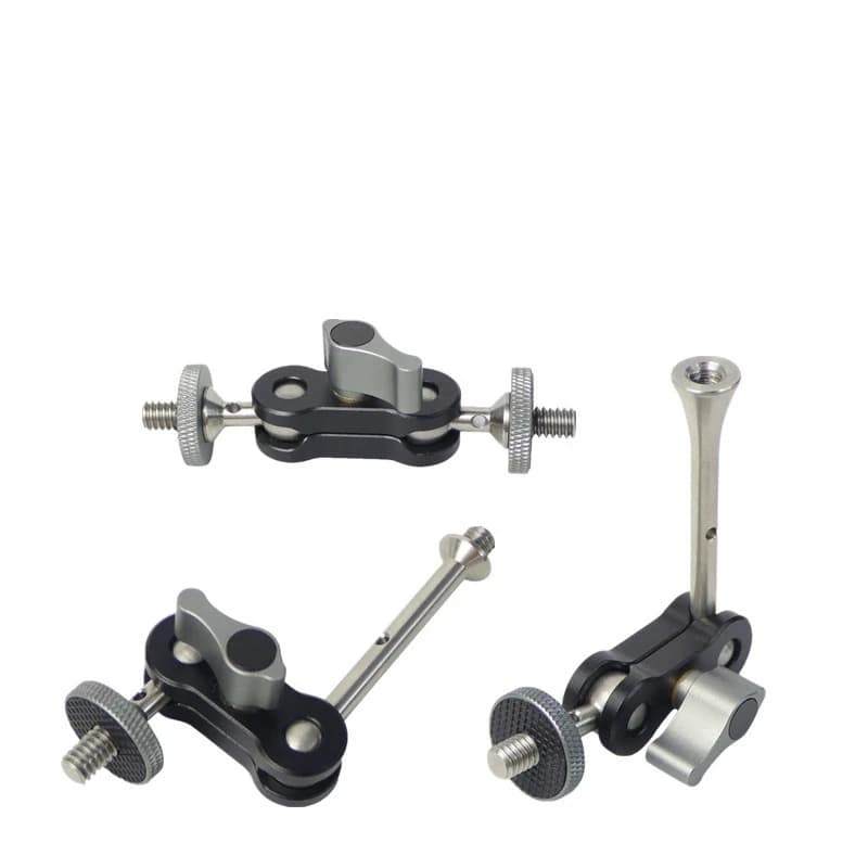 Mini Braccio Magico con Doppia Testa a Sfera da 17mm e Morsetto per Cold Shoe, per GoPro 13, Osmo, Action Camera 360, Telefono, Illuminazione Video e Treppiede