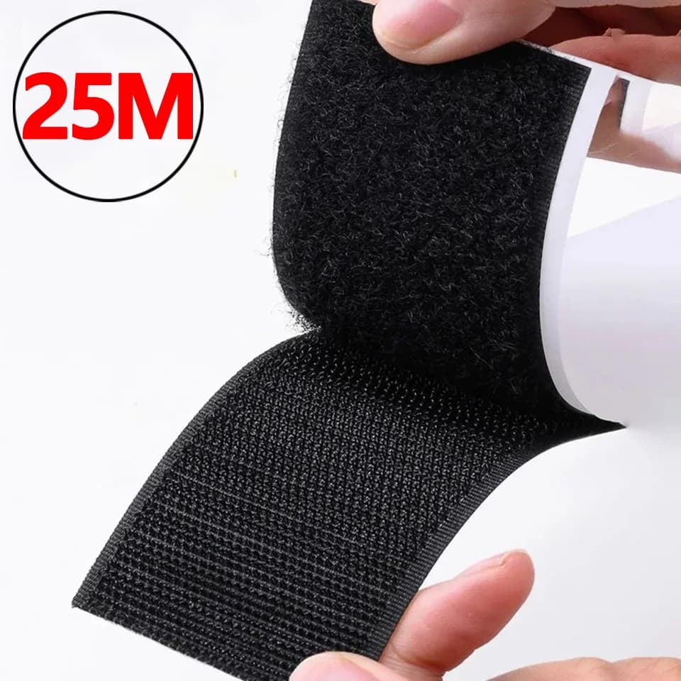 1-25Meters Self Adhesive Fastener Tape Nylon Hook and Loop Strips with Sticky Back for Couch Cushion DIY Craft Home Wall Hanging