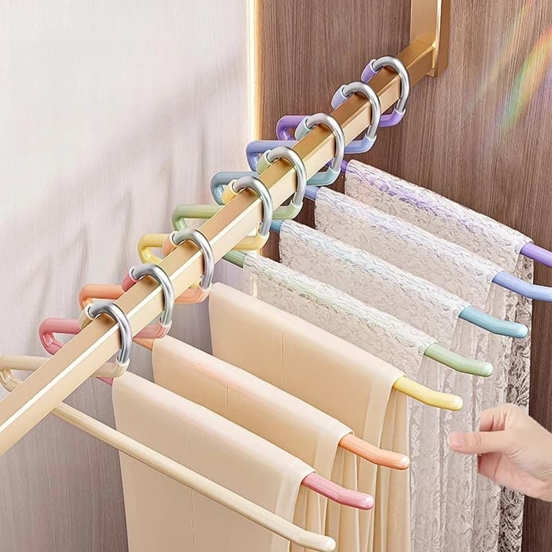 8 Pezzi Appendiabiti telescopico a Z in plastica, tipo a collo d'oca, per pantaloni e vestiti, multi-livello, per guardaroba e dormitorio