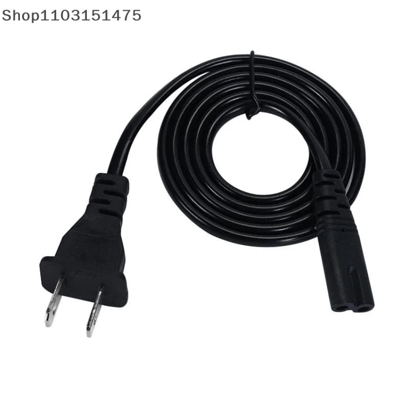 Power cord with 2 pin American plug for compatible devices Figure 8 2 pole electric cable for laptop charger TV radio speaker