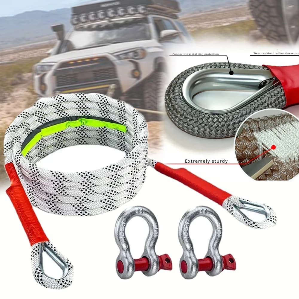 La nuova cinghia da traino per auto 4x4 Gli accessori fuoristrada possono traino 20 tonnellate di corda di salvataggio Versione aggiornata che è affidabile e resistente all'usura