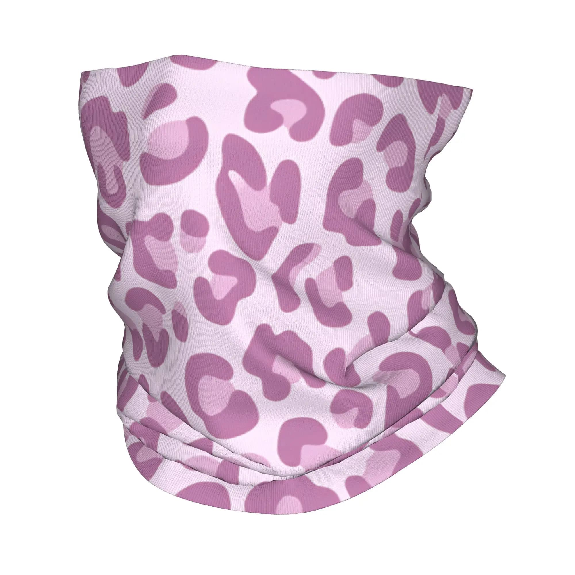 Balaclava leopardata viola e rosa, maschera per il viso per sport all'aria aperta, maschera da ciclismo anti-UV alla moda per uomo, sciarpe morbide e calde