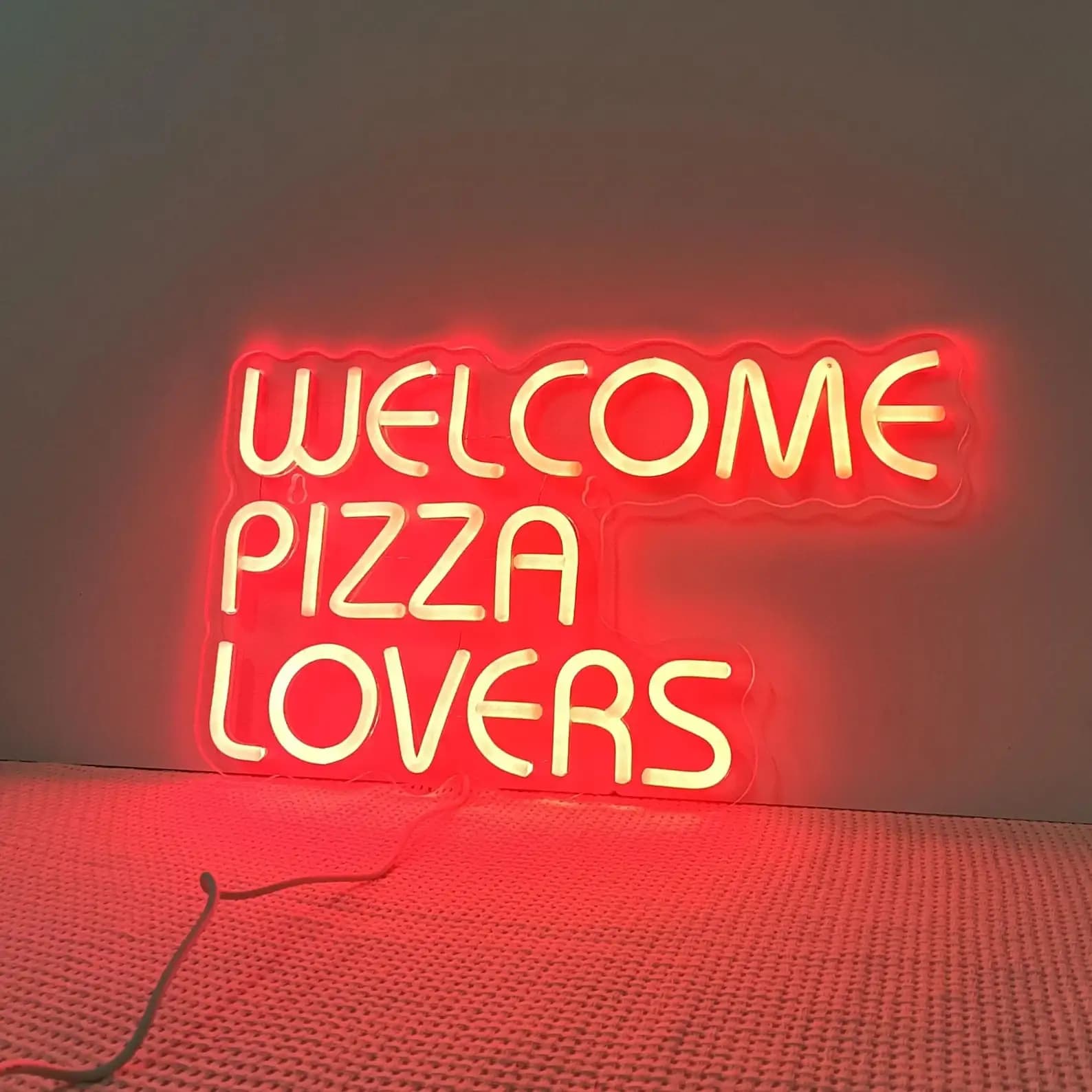 Benvenuto Pizza Neon Sign Fast Food Ristorante Art Wall Decor Business Shop Club Pizza Neon Night Sign USB Dimmerabile Neon