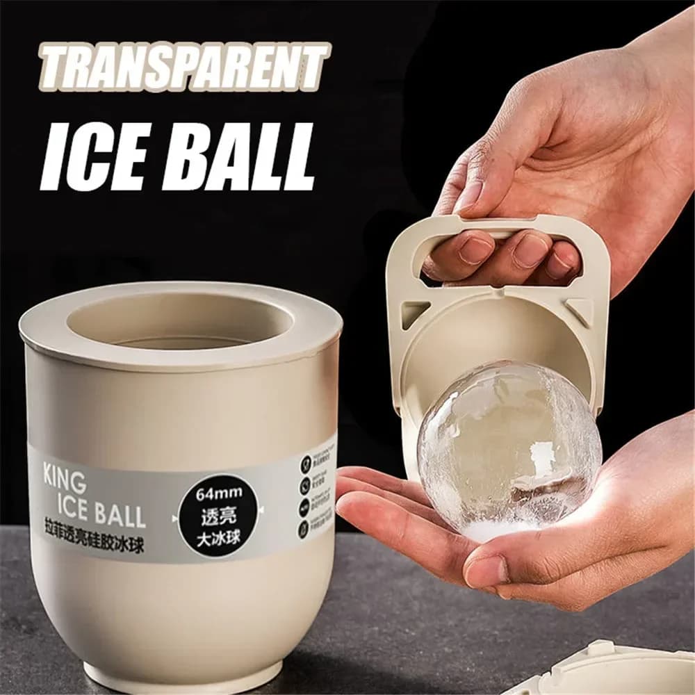 Stampo per palline di ghiaccio grande per whisky trasparente, trasparente, senza bolle, sfera in silicone per uso alimentare, stampo per ghiaccio, bar, festa, utensile da cucina per la casa