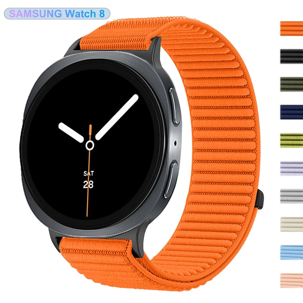 Cinturino sportivo in nylon Wave per Samsung Galaxy watch 8 cinturino da polso classico traspirante Galaxy watch 8 40mm 44mm Sostituisci il braccialetto