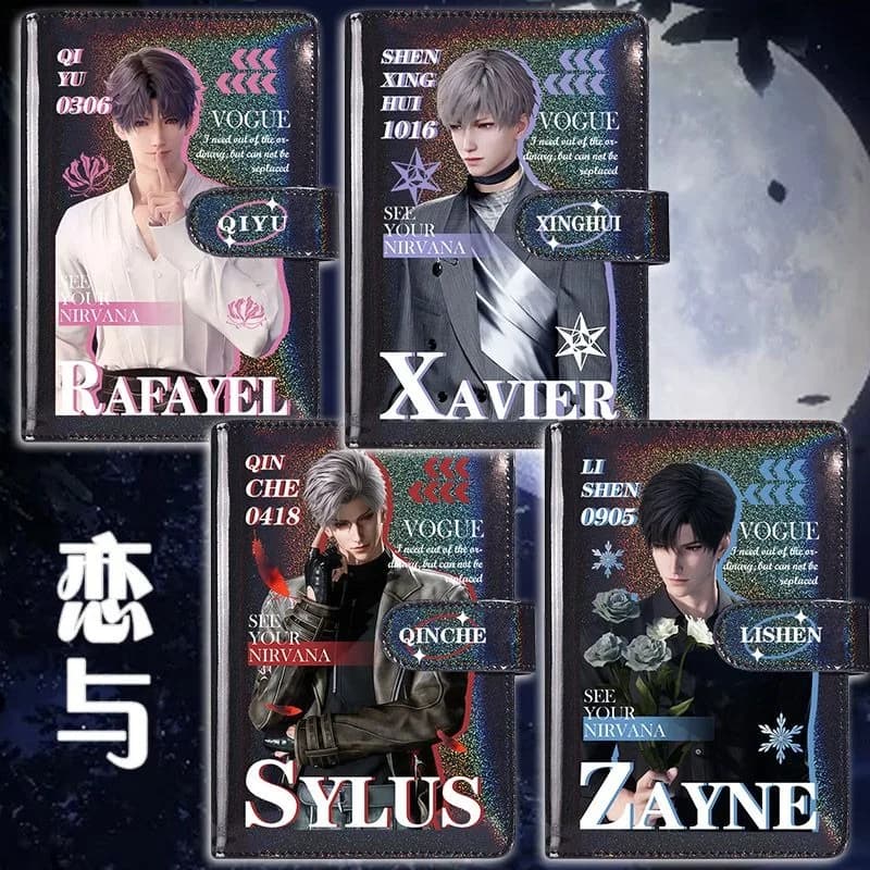 Gioco Love and Deepspace Cosplay Xavier Zayne Sylus Rafayel 80 pagine Laser Diario portatile e staccabile Cancelleria per notebook
