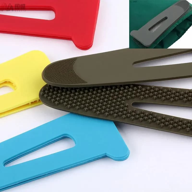 2 pezzi in PVC manica ad anello vestiti polsino anello gancio superficie bava ad iniezione gancio nastro di fissaggio per accessori per cucire artigianali fai da te