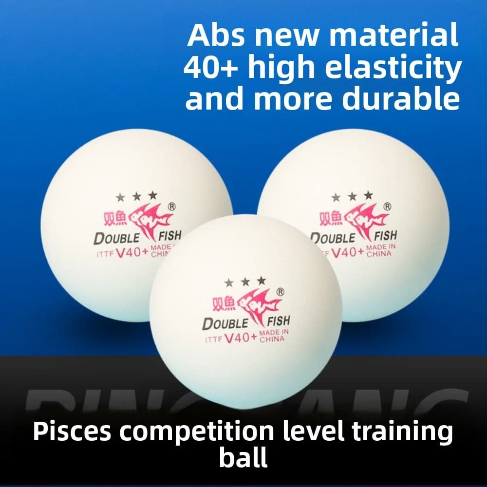 DOUBLE FISH V40+ Palline da ping pong in ABS con cuciture approvate ITTF a 3 stelle Nuovo materiale 36 palline da ping pong per ping pong