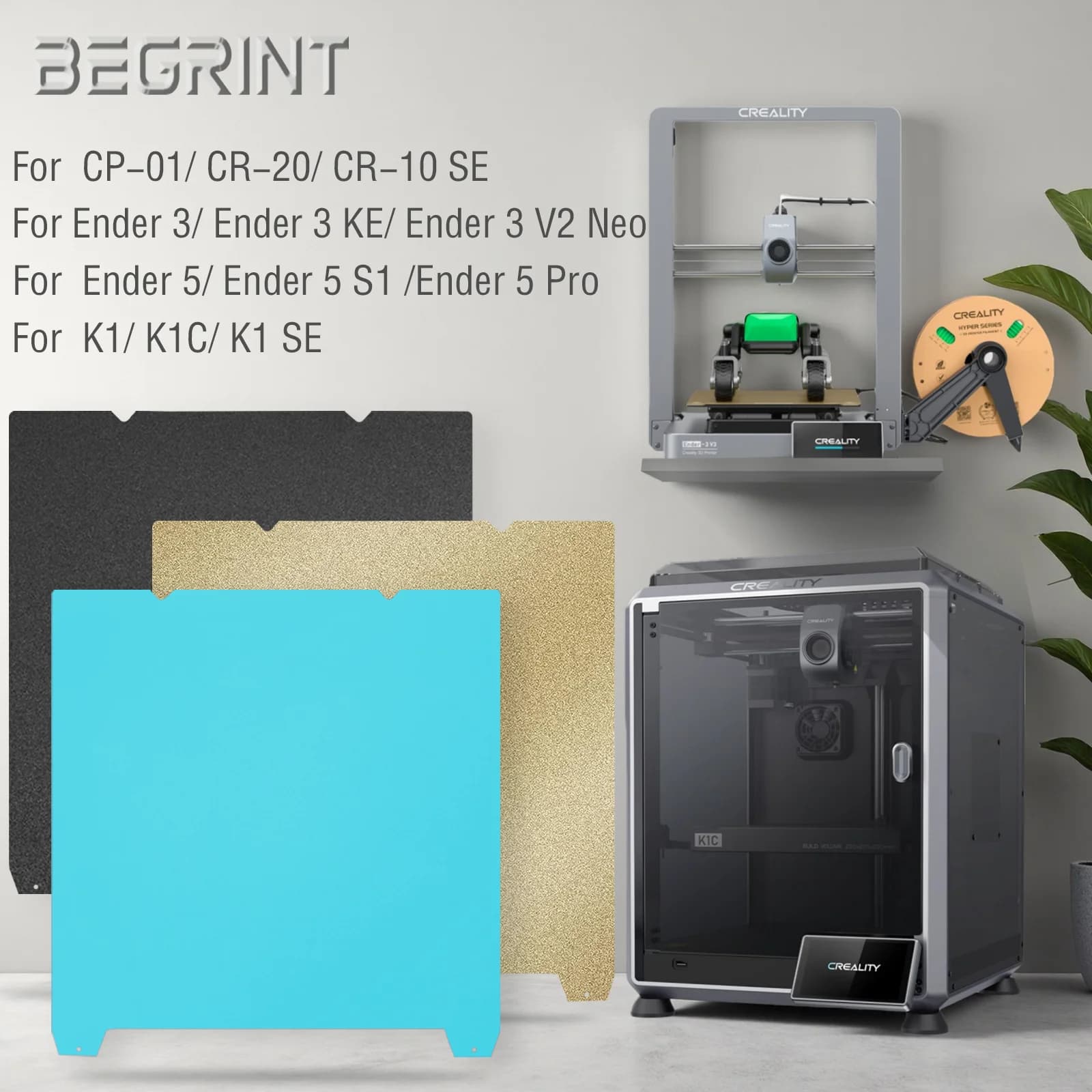 Per Creality K1 K1C Piastra di Costruzione PEI Strutturato su Due Lati Ender 3 KE /Ender 5 Pro /CR 10 SE /K1 SE Stampante 3D Piastra Fredda