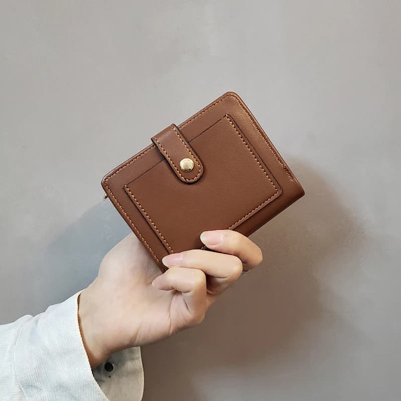 Portafogli da donna con tasca con zip alla moda Borsa corta piccola mini portafoglio da donna RFID in pelle PU