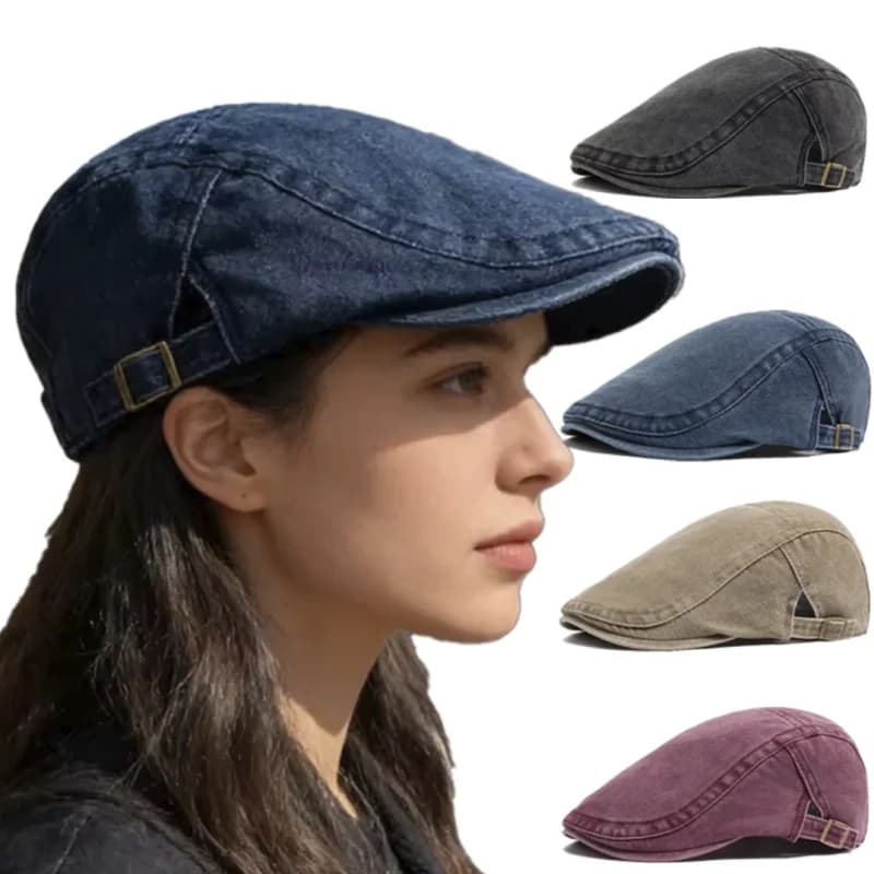 New Vintage Cotton Beret Men Women Fashion Flat Visor Cap Casual Autumn Berets Retro Newsboy Hat Summer Unisex Adjustable