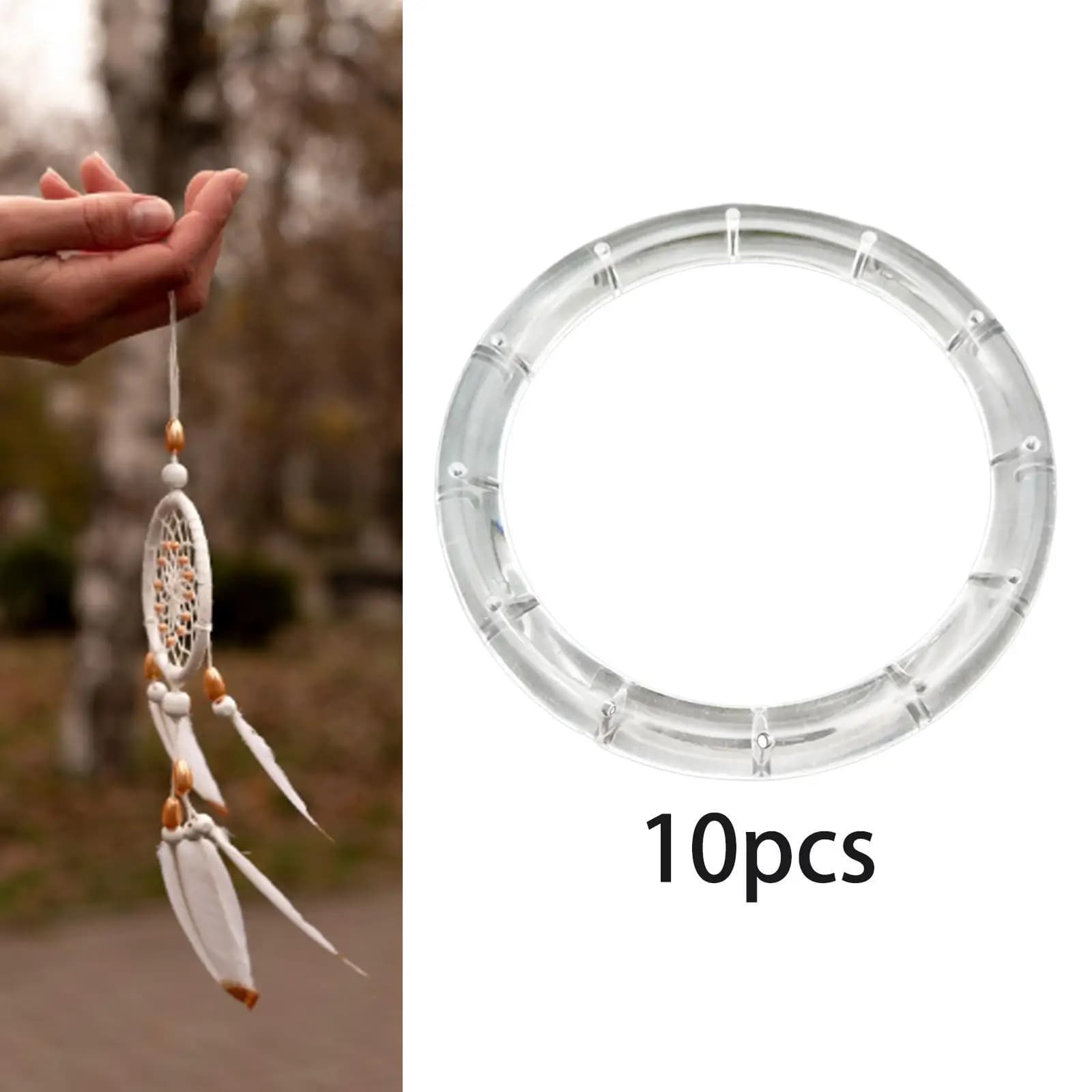 Outdoor Wind Chime Circles DIY Transparent Acrylic Top Rings Frame for Patio Hanging Decor