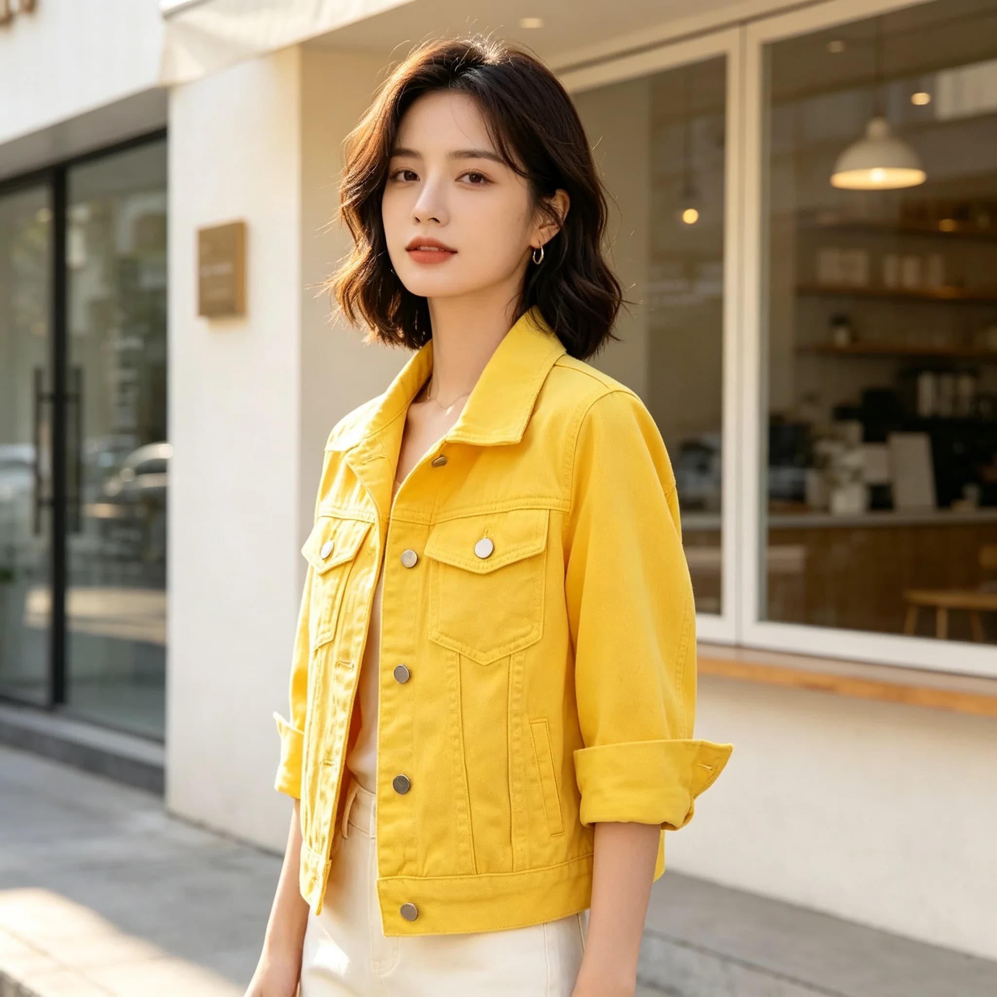 Women Denim Jacket Spring Autumn Short Coat Pink Jean Jackets Casual Tops Purple Yellow Purple Blue Loose Tops Lady Outerwear
