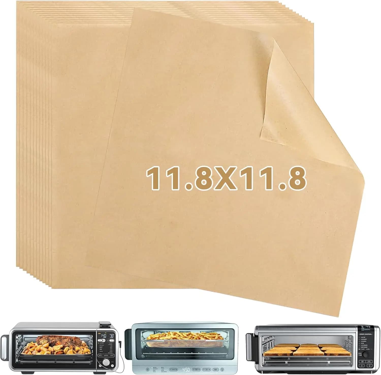 120 Pezzi di Carta da Forno Quadrata da 12 Pollici per Friggitrice ad Aria e Forno da Banco, Antiaderente e Monouso