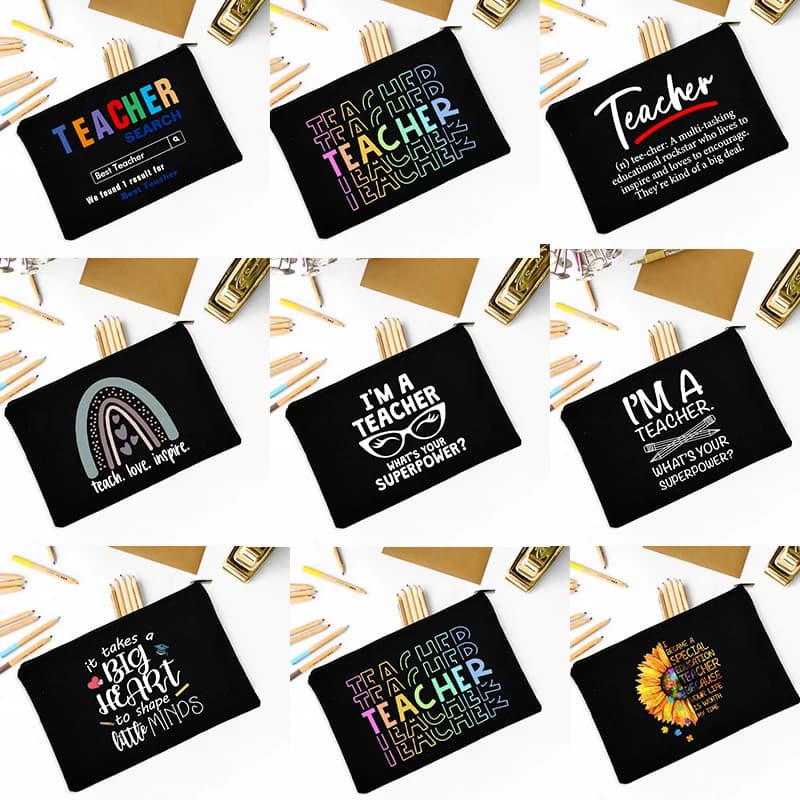 pochette trucco Il miglior regalo per la festa degli insegnanti Kit di sopravvivenza per insegnanti Borsa per il trucco Astuccio per matite Scuola materna Elementare Diploma di scuola superiore Ritorno a scuola