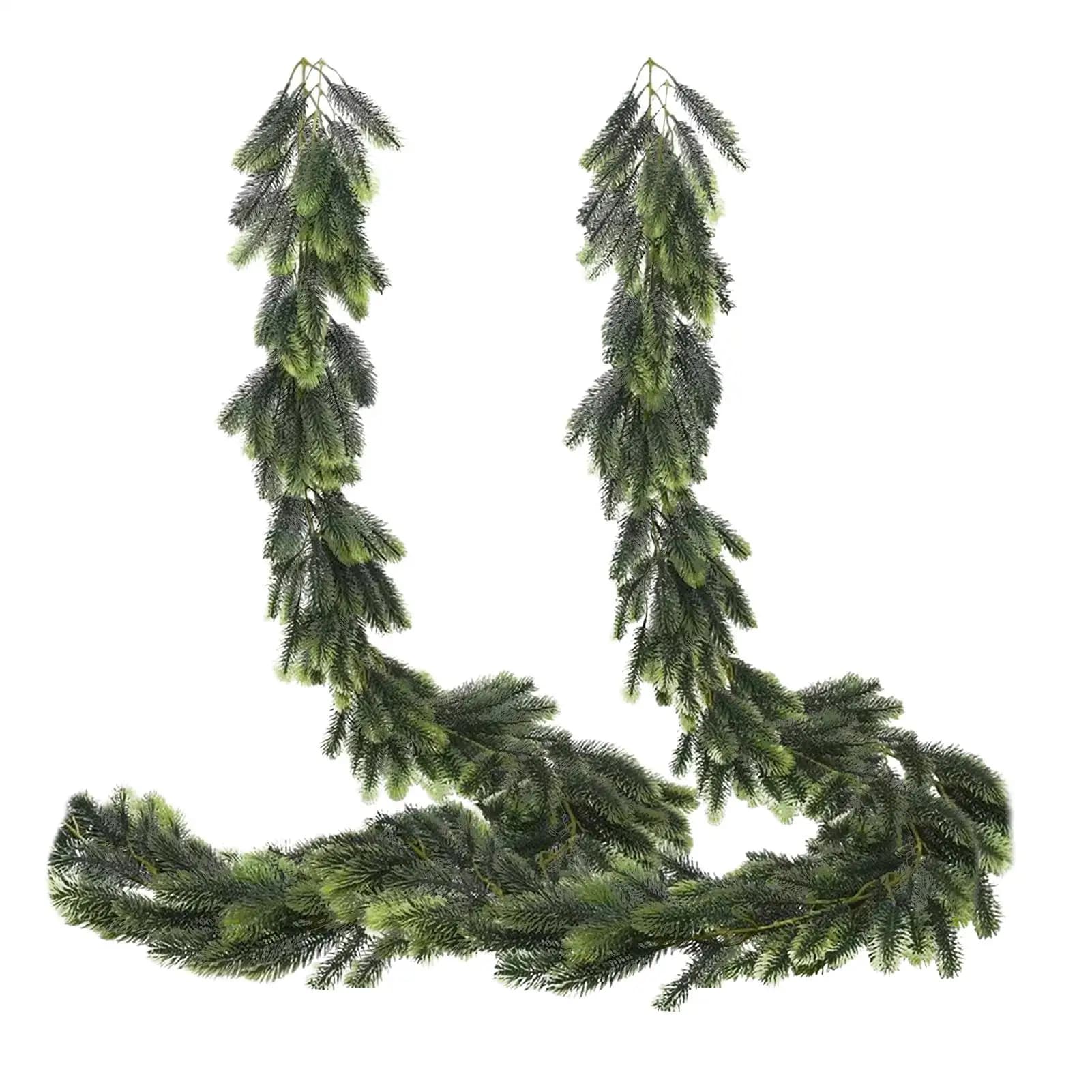 78.74 inch Green Plant Faux Cedar Artificial realistic pine copper Soft Christmas stems for the house Patio Courtyard Living room