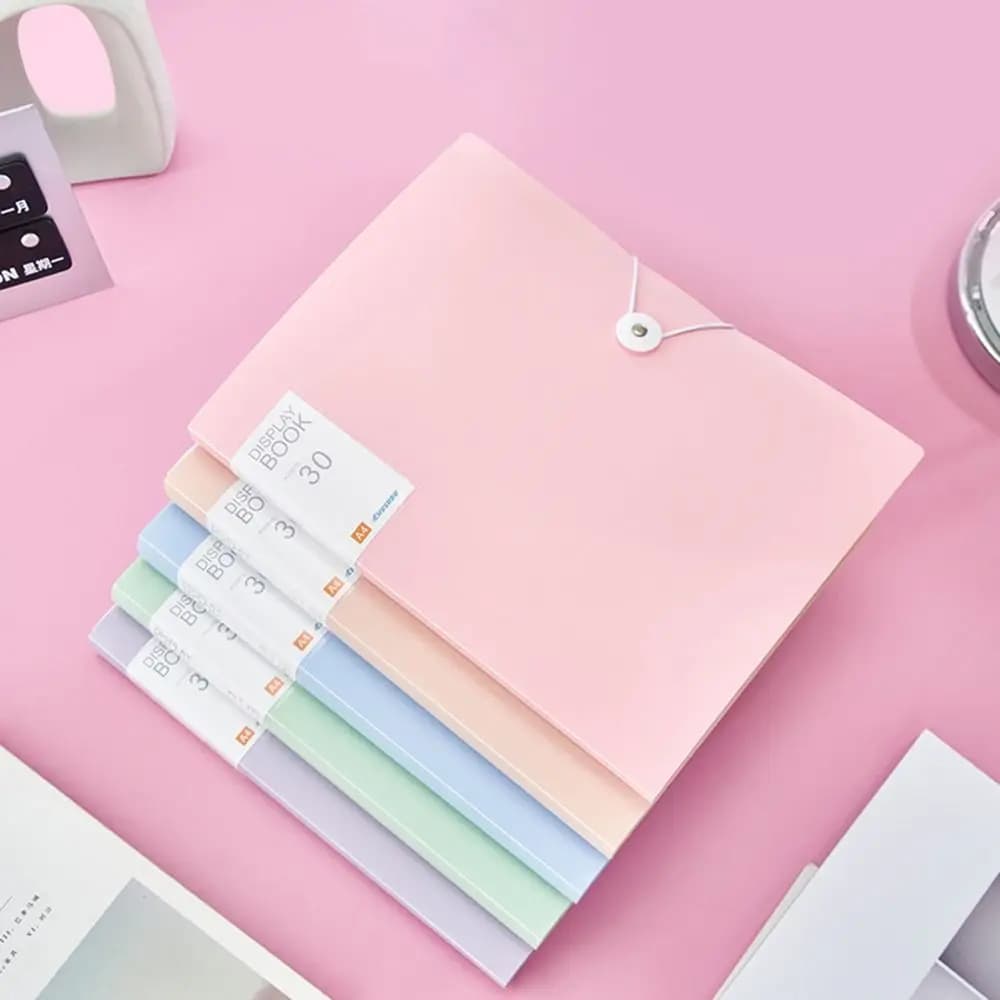 Cartella Portadocumenti A4 Semplice ed Elegante, Antipolvere, Multifunzione, Trasparente, con Tasche per Inserimento Informazioni, per Scuola