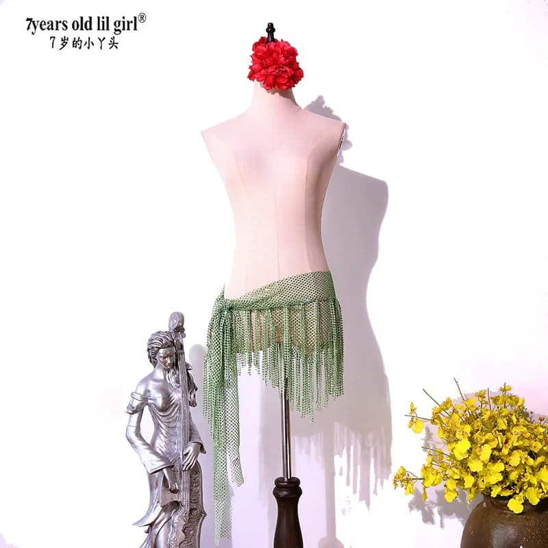 Cintura per Danza del Ventre, Sciarpa per Fianchi, Rete a Maglie con Strass, Versatile, per Danza Latina, BBA02