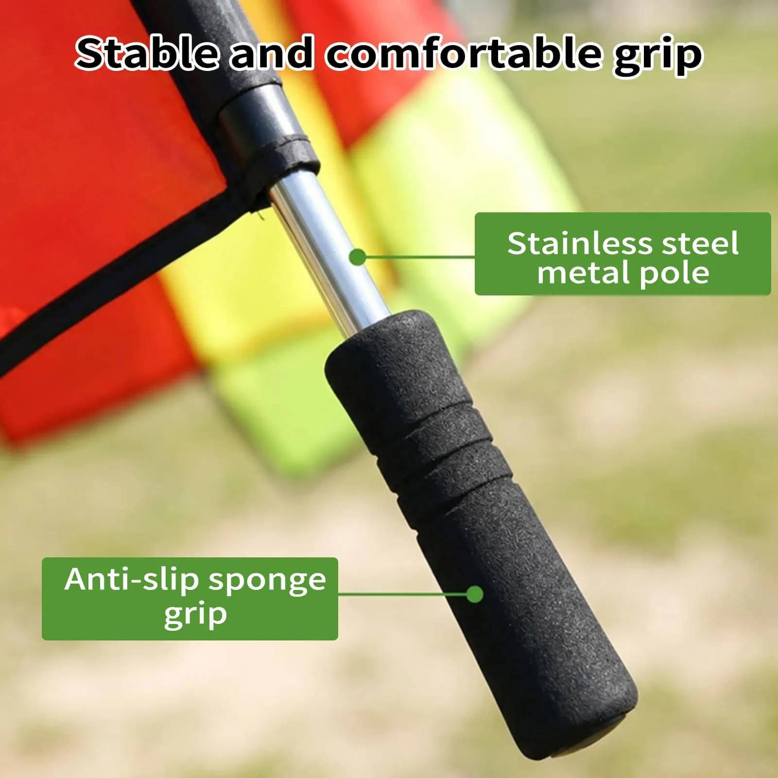Soccer Referee Flags Non-Slip Grips Referee Equipment With Bag Football Linesman Flags For Volleyball Sports Match Training