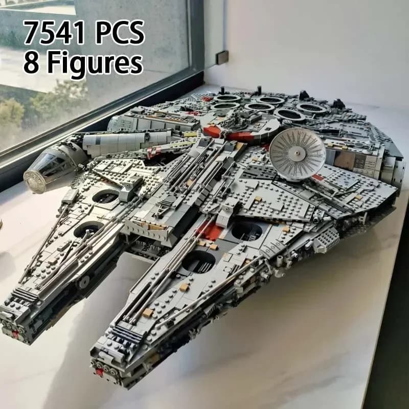 Nuovo Set di Costruzioni Nave Falcon di Star Wars da 7541 Pezzi, Blocchi per Adulti, Regalo di Natale e Compleanno, Giocattolo Educativo Fai-da-Te Millennium