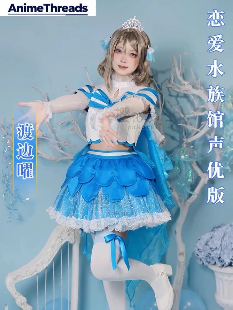 Costumi Cosplay LoveLive Sunshine Aqours AQUARIUM, Takami Chika, Sakurauchi Riko, Kurosawa Dia, Costumi Natalizi