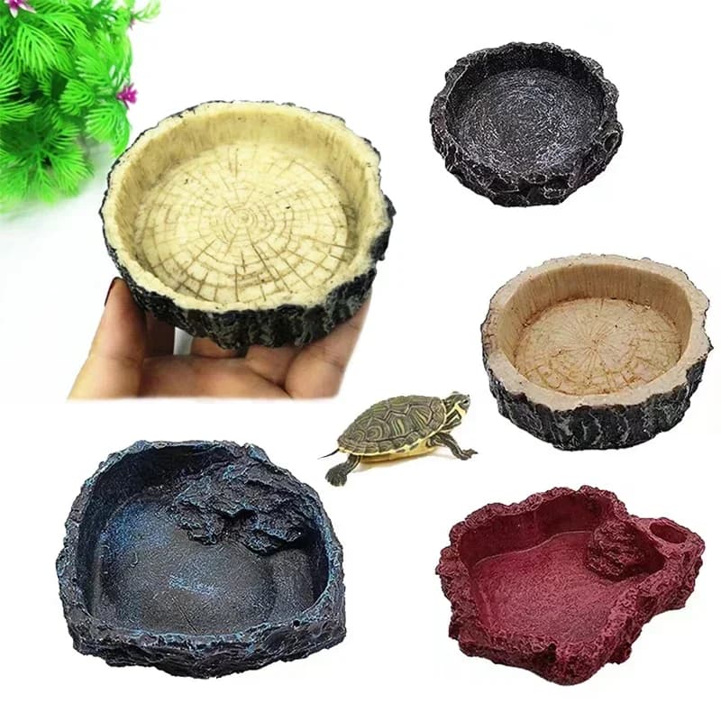 Pet Rettile Alimentatore Ciotola Resina Acquario Bacino Cibo Acqua Pentola Rettile Tartaruga Tartaruga Scorpione Lucertola Granchi Forniture Dropshipping