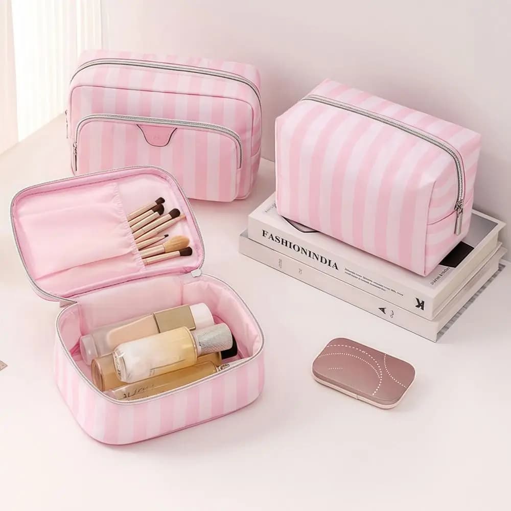 Large Capacity Handheld Makeup Bag Portable Minimalist Style Cosmetic Storage Bag Oxford Cloth Travel Design Wash Bags