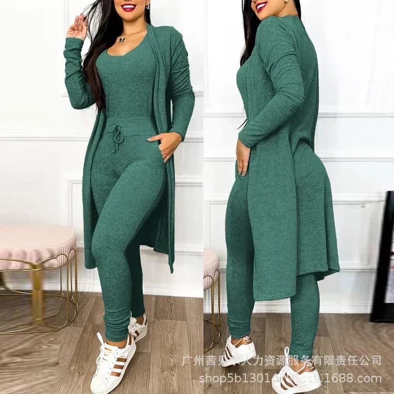 Set Suit and Coat 2026 Autumn Woman with Trousers with Coulisse and Pockets, Interior suit Y2k in High Life, Set Two Pieces