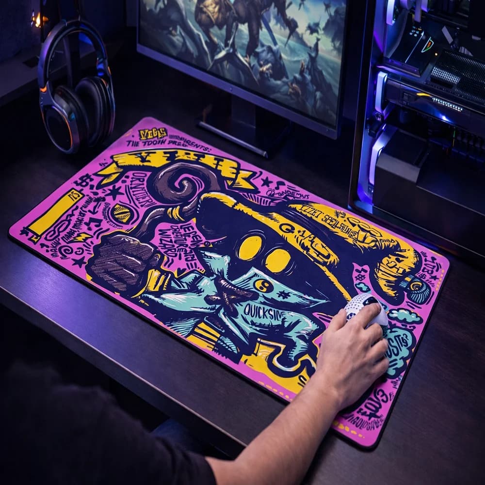 Large TCG Game Mat, Anti-slip Rubber Base, Desk Mat for Collectable Card Games, Table Games, PC Accessories and Laptop