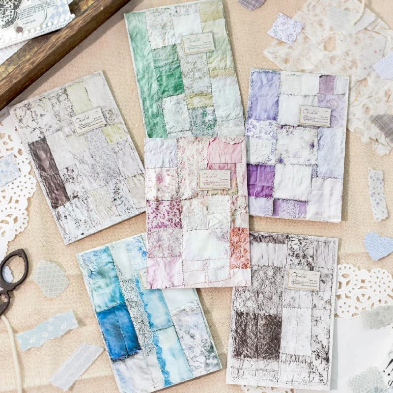 Journal GO 50 pezzi adesivi testurizzati in tessuto doppio materiale per cornice per foto collage spazzatura ufficiale scrapbooking materiale fai da te