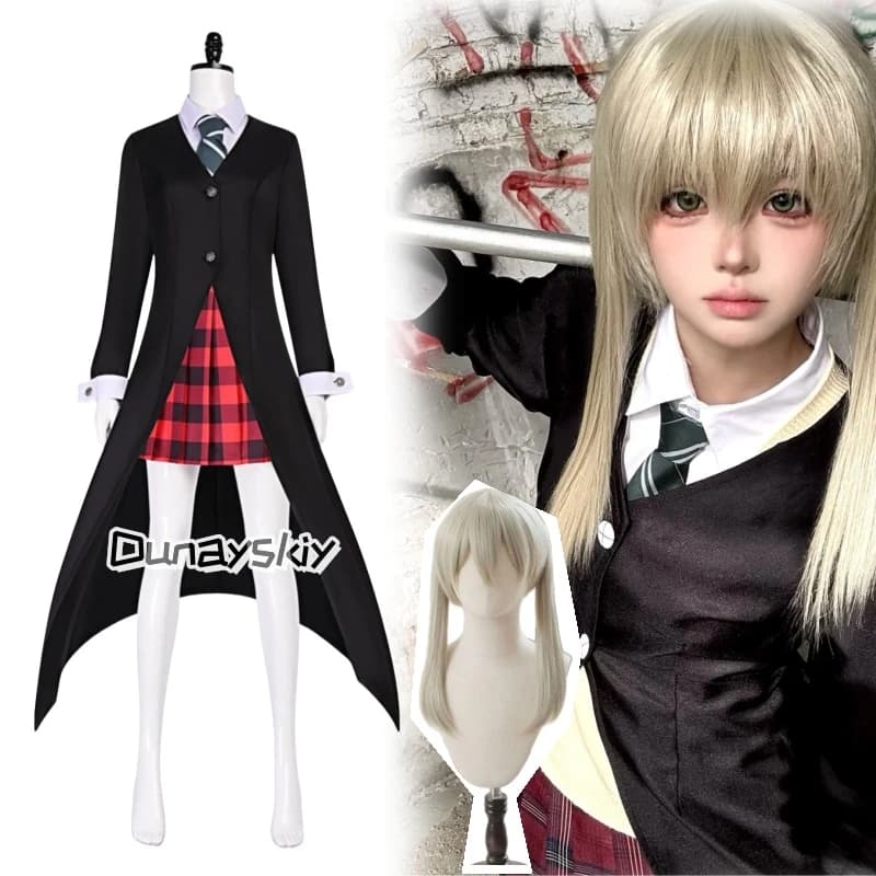 Anime Soul Maka Albarn Cosplay JK School Eater Eater Costume Ragazza Gonna Uniforme Parrucca Halloween Party Gioco di ruolo Outfit Maka Cos