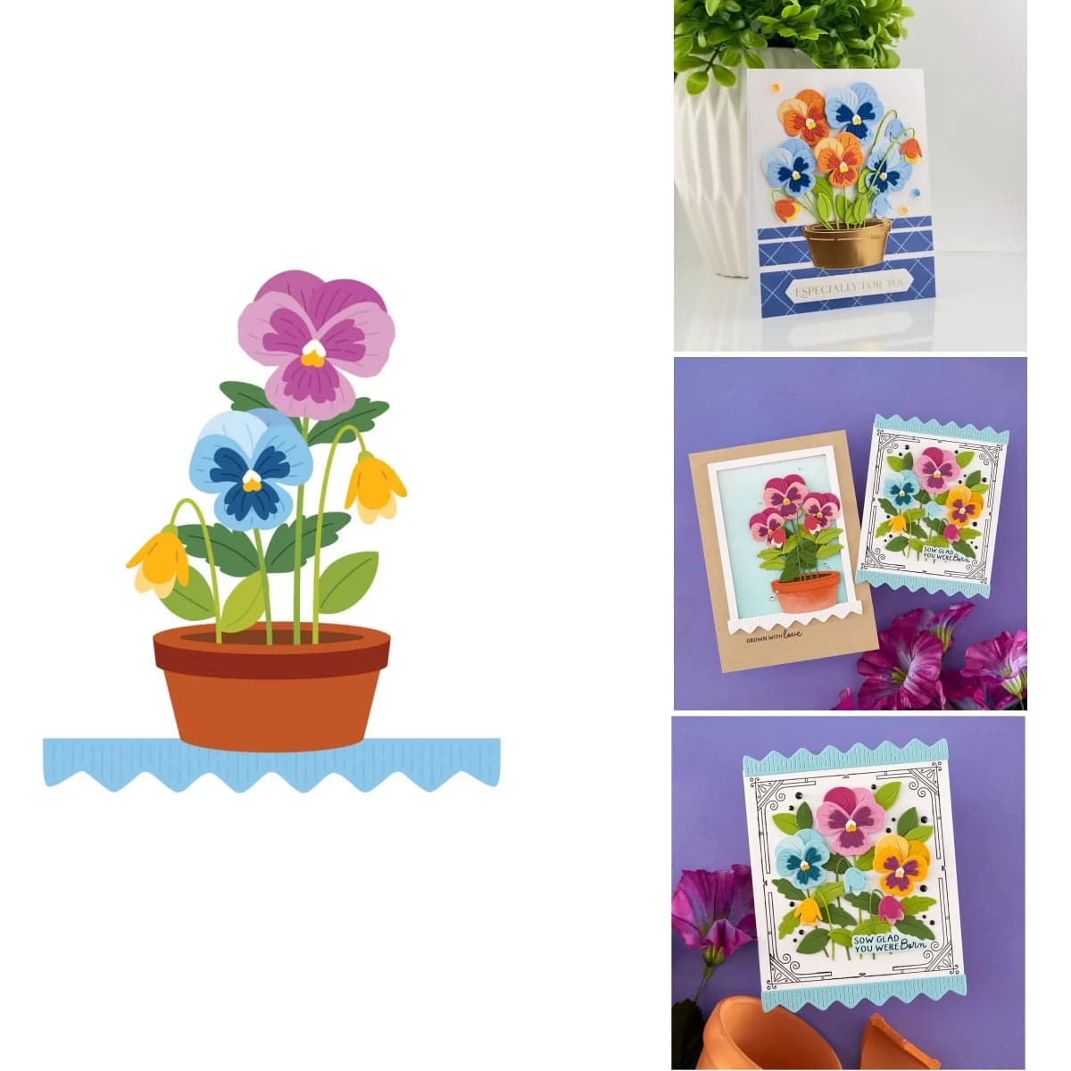 Set of Transparent Metal Stamps and Stamps with Spring Flower Pattern (Pansy) for DIY Decorations, Scrapbooking and Craft Creations, April 2026