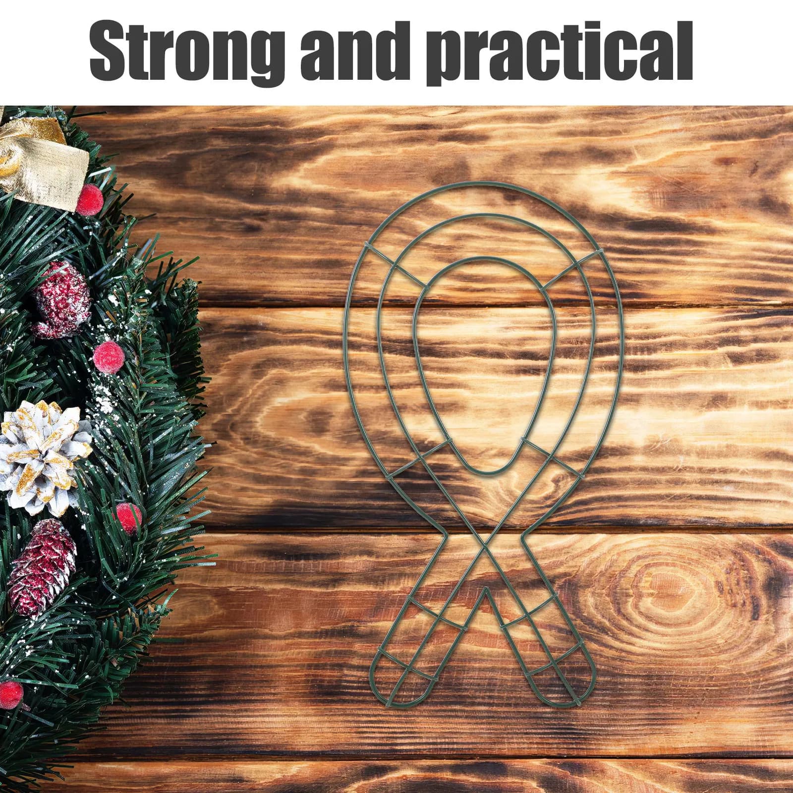 Tie Shaped Metal Wreath Frame for DIY Floral Hoop Arrangements Dream Catcher Hoops Holiday Door Wreath Crafting Christmas Indoor
