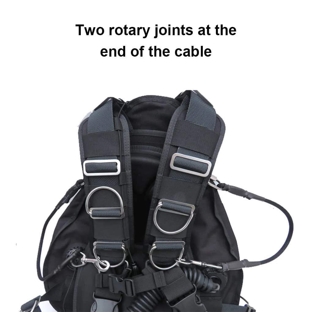 2pcs Scuba Diving Sidemount Bungees Stainless Steel Snap Professional Rope Outdoor Water Sports Rigging Loose Cable