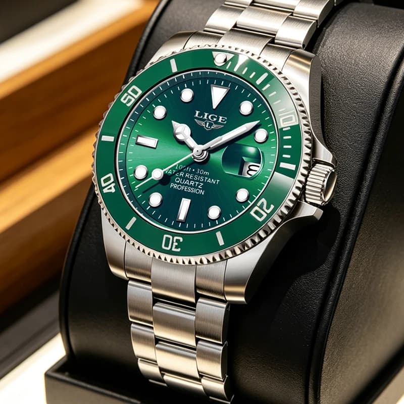 Orologio da Polso LIGE 2026 di Lusso da Uomo, alla Moda, al Quarzo, Impermeabile 30M, con Cinturino in Acciaio Luminoso, Regalo per Uomo