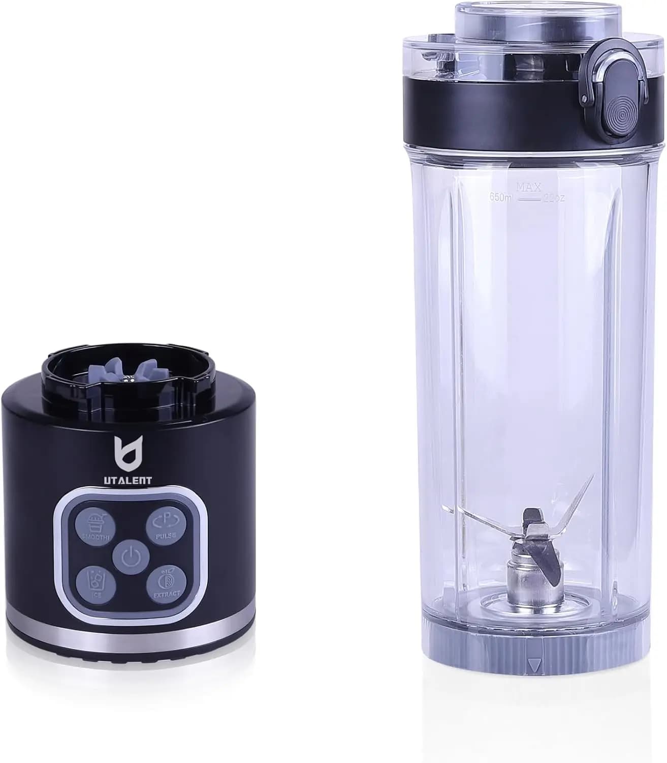 Frullatore Portatile, Contenitore Rimovibile da 750 ml, 700W per Frullati e Ghiaccio Tritato, Ricaricabile USB-C, Lavabile in Lavastoviglie
