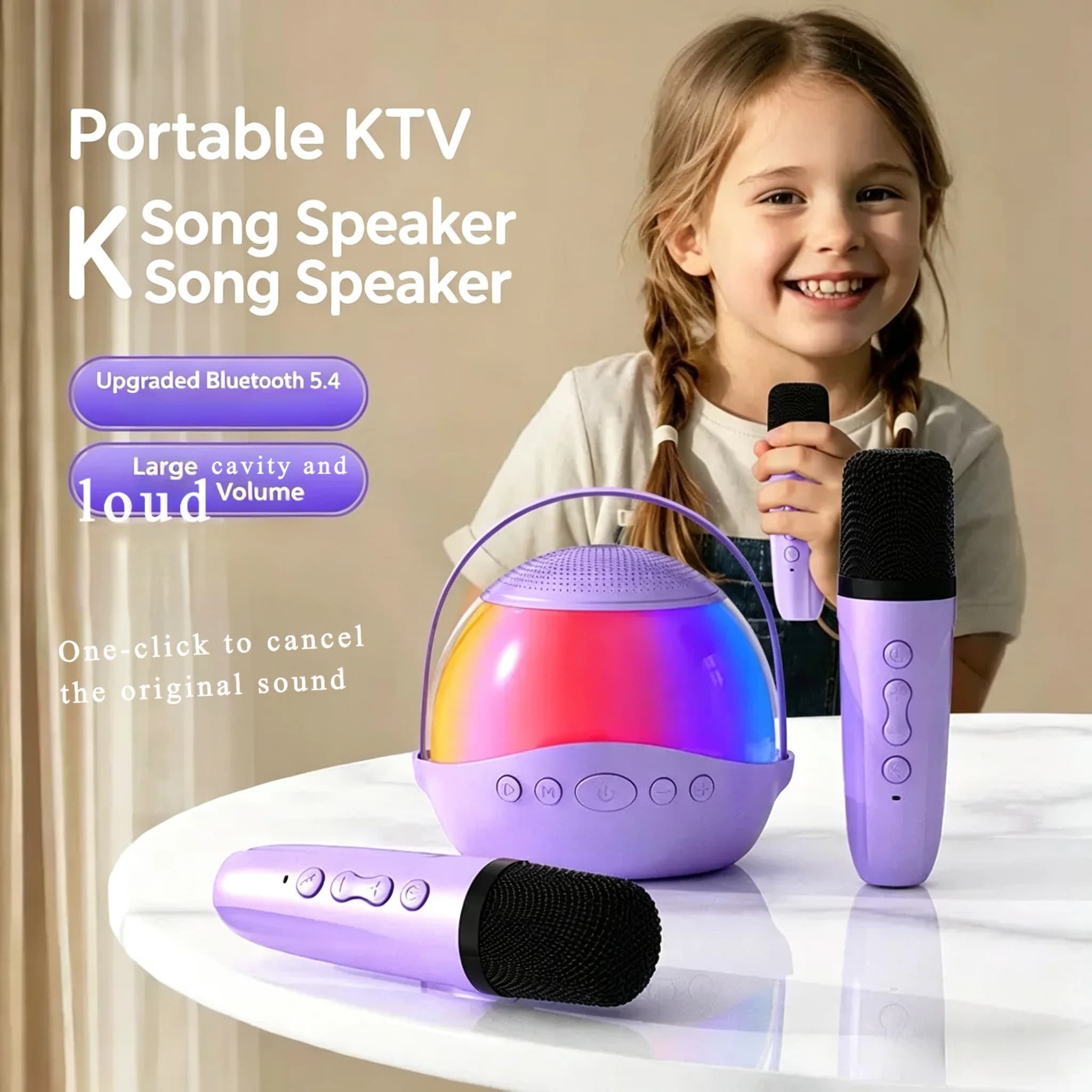 Nuovo Altoparlante Bluetooth Wireless P9 con Funzione Karaoke, Microfono e Luci LED - Regalo Perfetto per Cantare a Casa