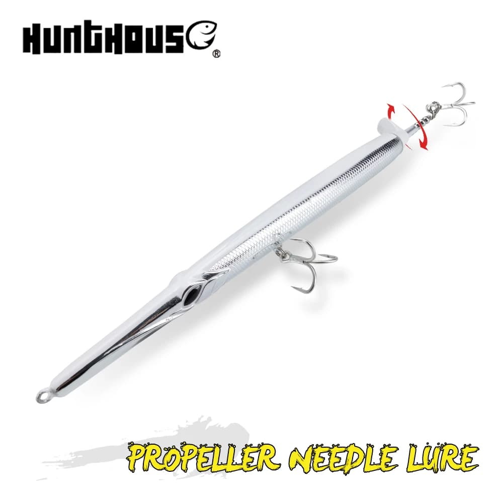 Hunthouse Propeller Needle Pencil Fishing Lure Floating Long Cast Hard Bait 225mm 40g Stickbaits For Bluefish Seabass Saltwater