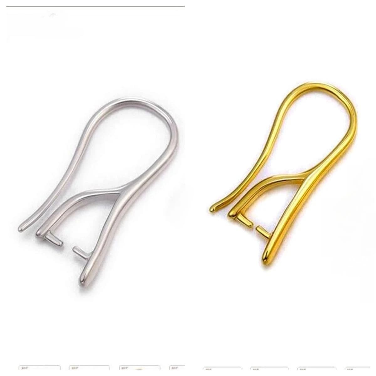 Materials for creating gold and silver earrings, smooth surface, clip hooks, DIY accessories, stone earrings, connection materials
